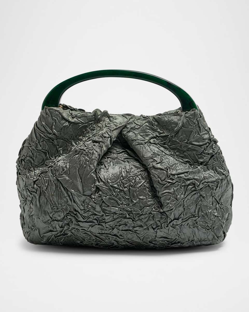 Crisp Crinkled Top-Handle Bag